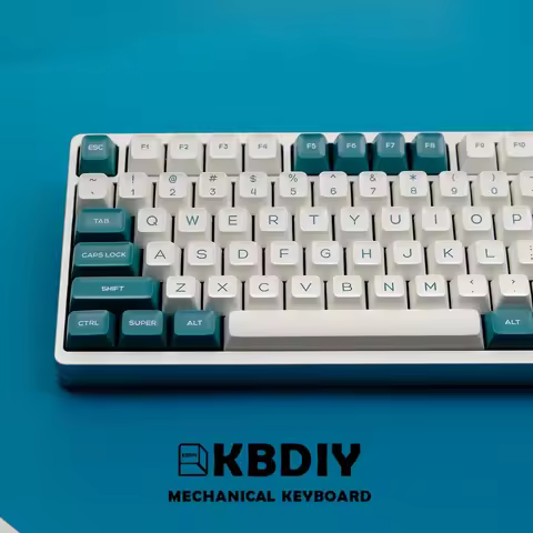 KBDiy PBT Keycaps for Mechanical Keyboard SA Profile Green and White Keycap Custom Double Shot 142 Keys Caps for MX Switches