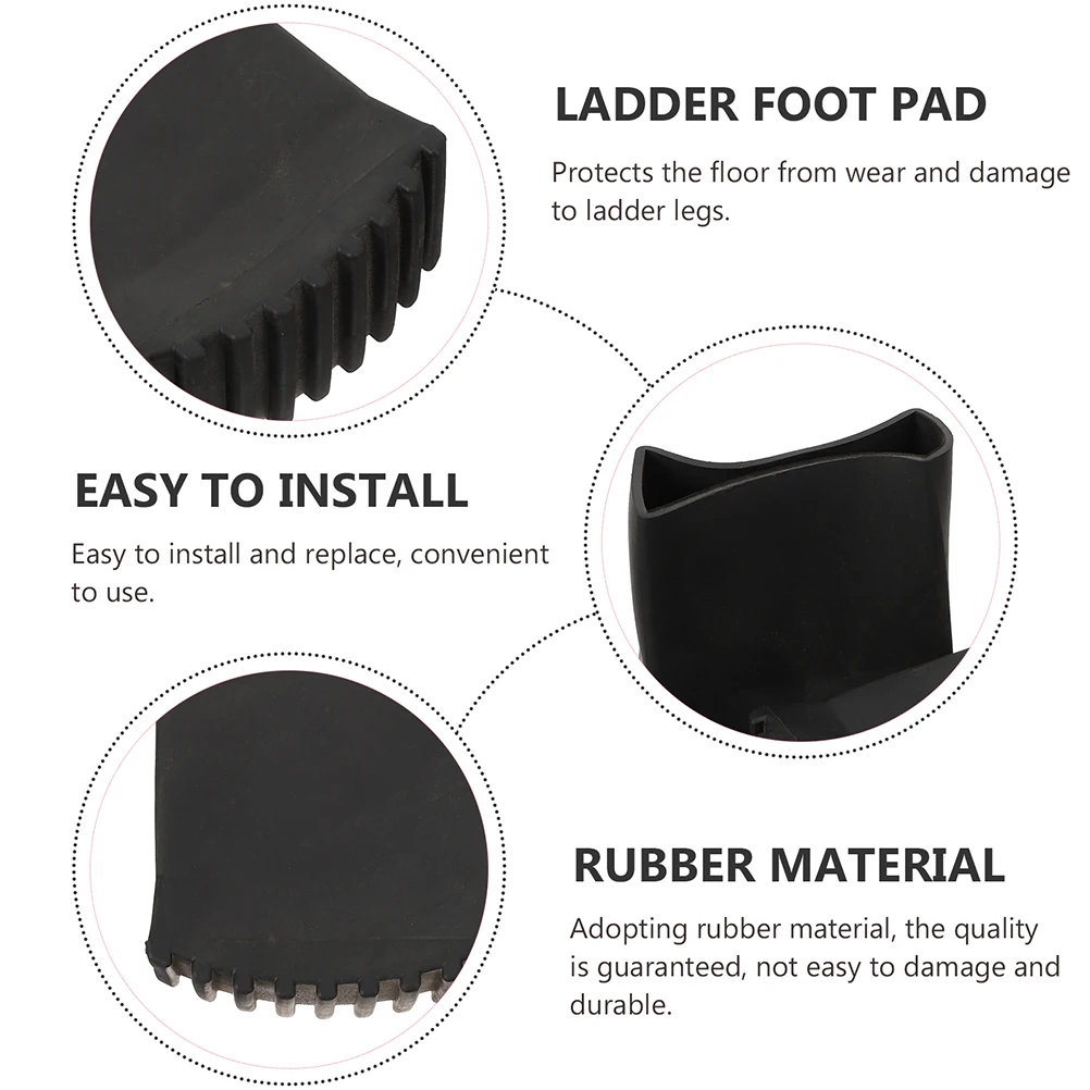 

4pcs Anti Ladder Feet Rubber Covers 5x2.5cm Foldable Step Stabilizer Non Skid Leg Pads Protector Square Foot Caps Floor