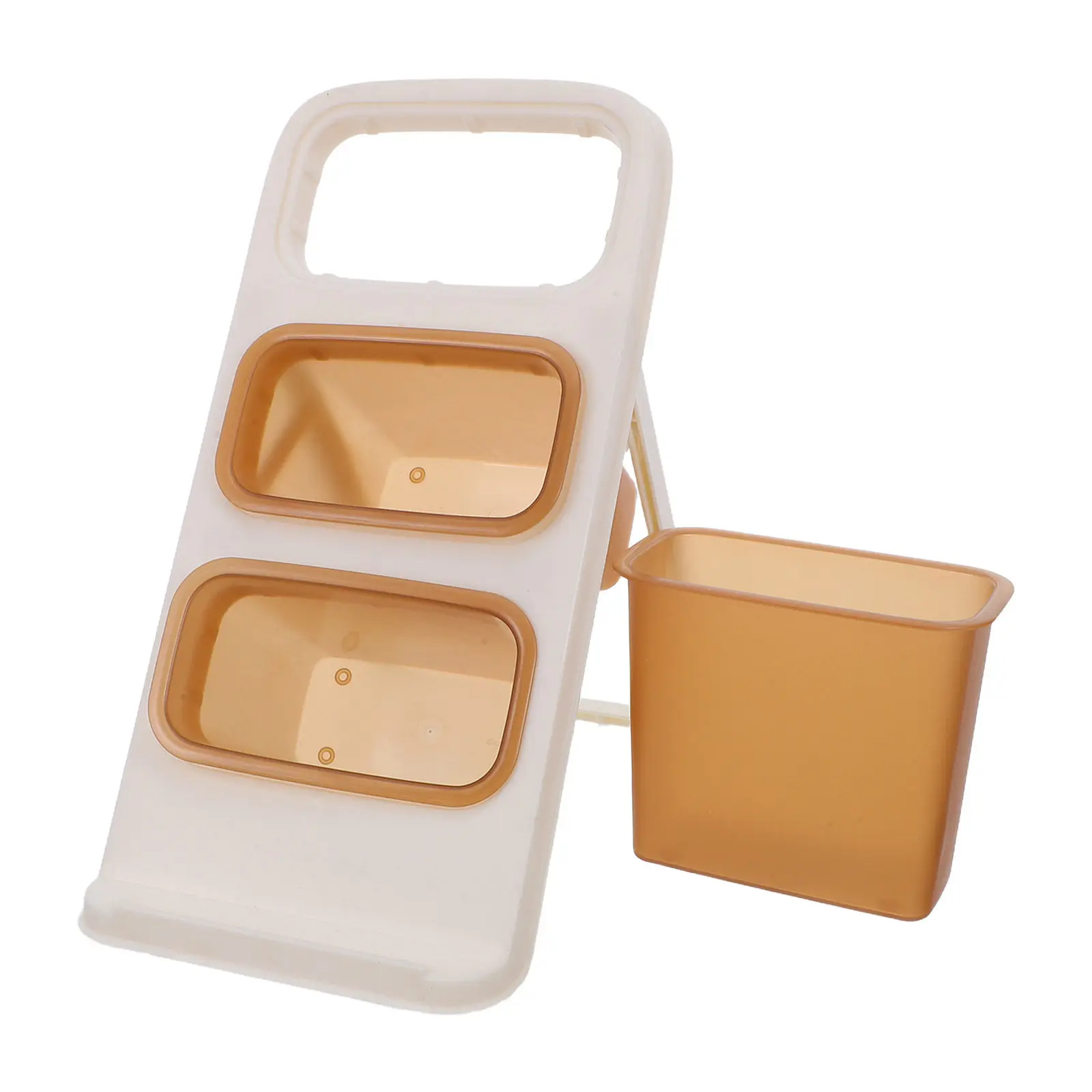 2Pcs Desk Organizer Pen Holder Multifunctional Compartments Makeup Brush Cup Pencil Lipstick Holder Countertop Vanity Brush