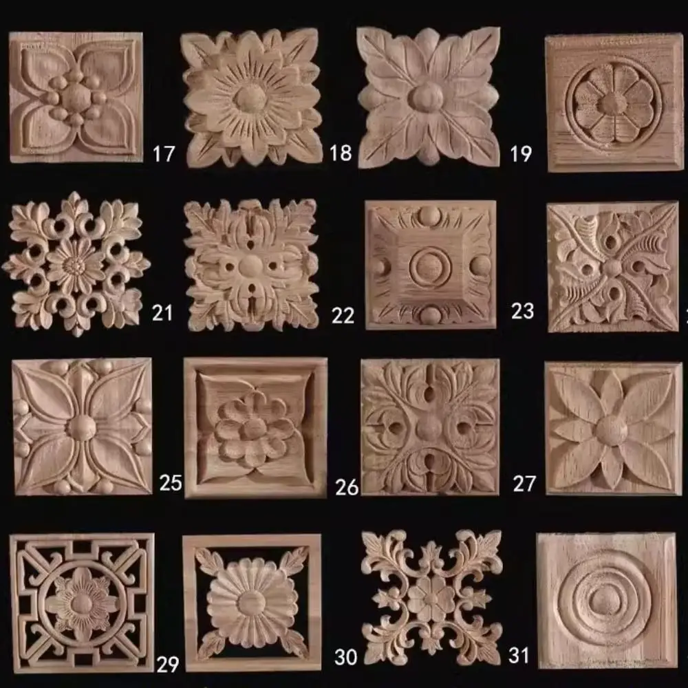 

High Quality Multi Styles Vintage Wood Carved European Style Solid Color Furniture Foot Legs Figurines Accessories Home Decor