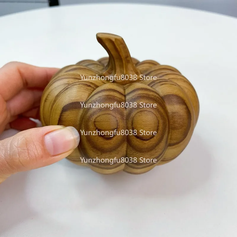 

Purely Handmade Whole Wood Carving Small Pumpkin Ornament