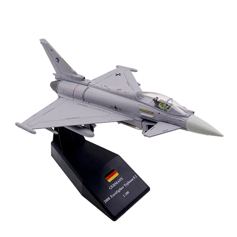 Modèle d\'avion de chasse européen Vophoon en métal moulé sous pression, modèle militaire, cadeau de collection, échelle 1/100, EF2000