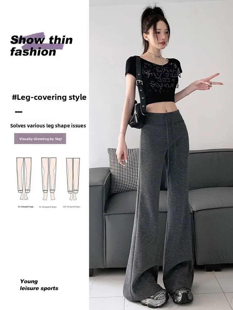 Pantaloni sportivi svasati American Lazy Sle Pantaloni da yoga a gamba larga da donna Pantaloni a vita alta Casual Loose Fit Poliestere traspirante