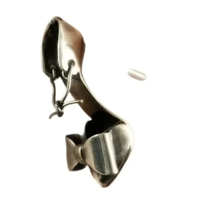 Vintage Silver Color Unique Design High Heels Dance Shoes Earrings, Women's Fashion Trend Banquet Party Jewelry Gifts