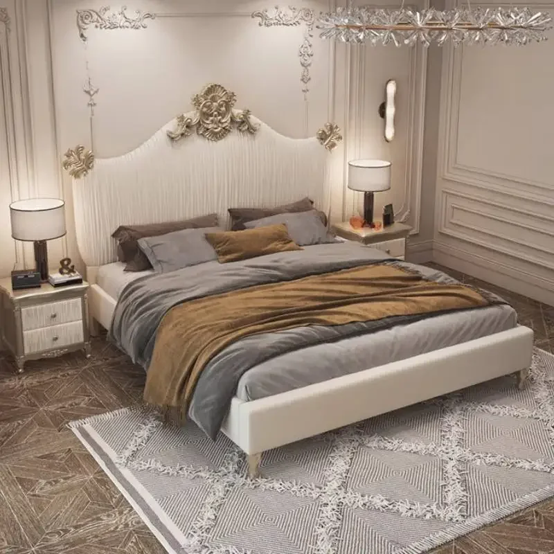 Heavy Designs Double Bed Australia Elegant Normal Floating Storage Double Bed Modern Wooden Cama Matrimonial Furniture For Home
