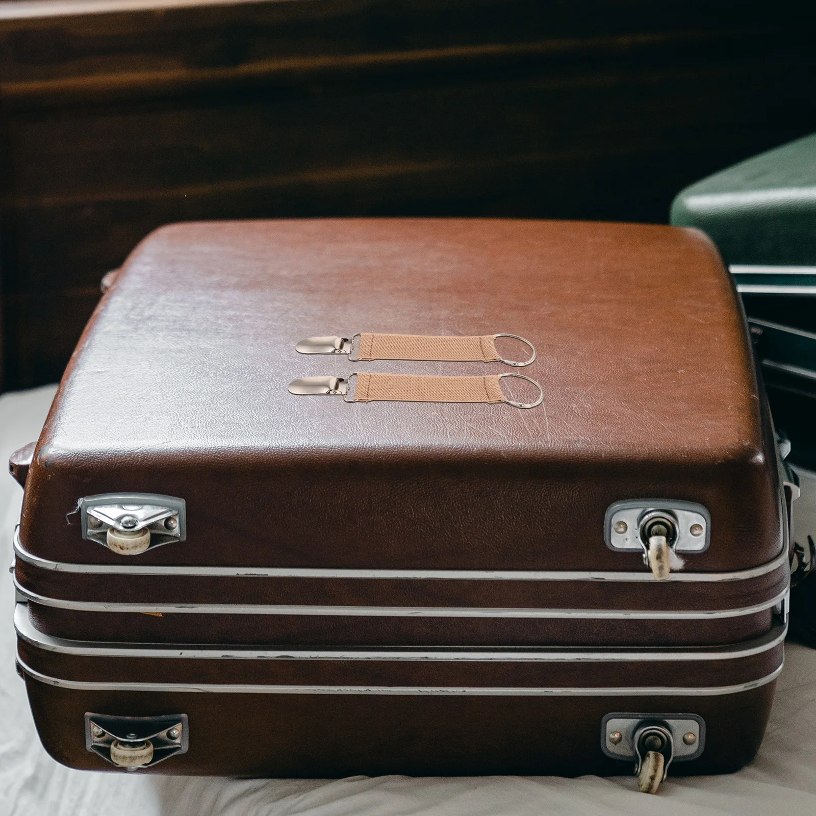 2pcs Travel Hat Clip Work Bag Clips Outdoor Zinc Alloy Glove Holder Vest Cotton Elastic Adjustable Lightweight Durable Polyester