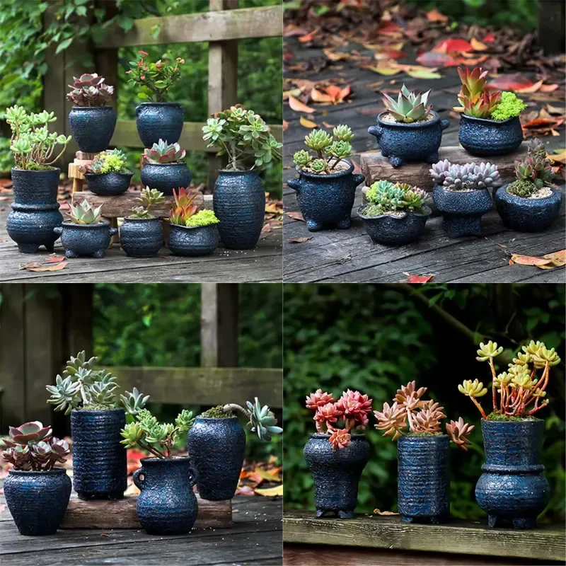 for New Design Handmade Color Coarse Pottery Breathable Personalized Creative Decorative Flower Pot