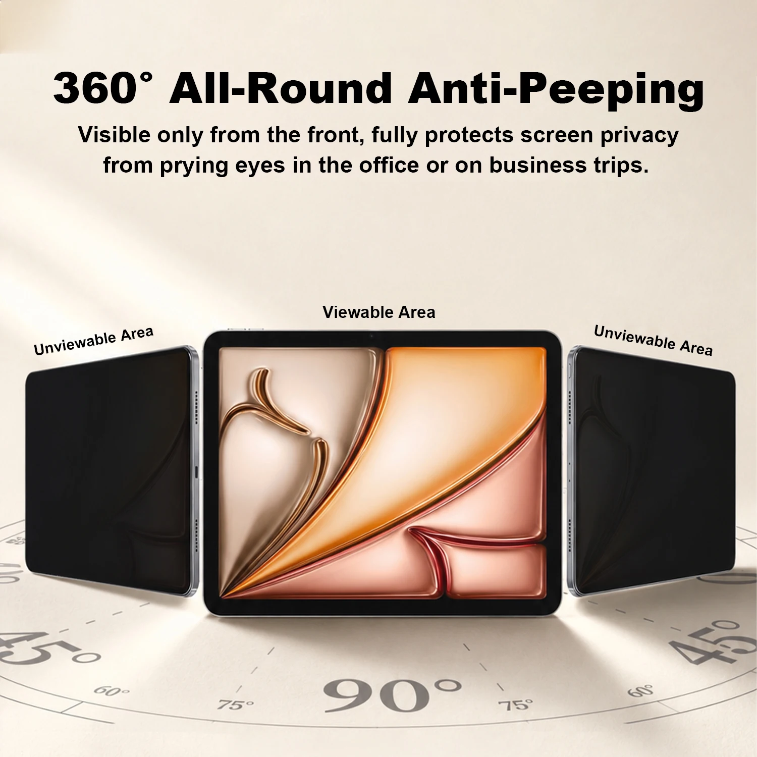 360° Privacy Screen Protector For iPad 11th A16 Air 11 M4 M3 Pro 13 M5 12.9 9th 10th Generation Air 4 5 Mini 7 6 Like Paper Film