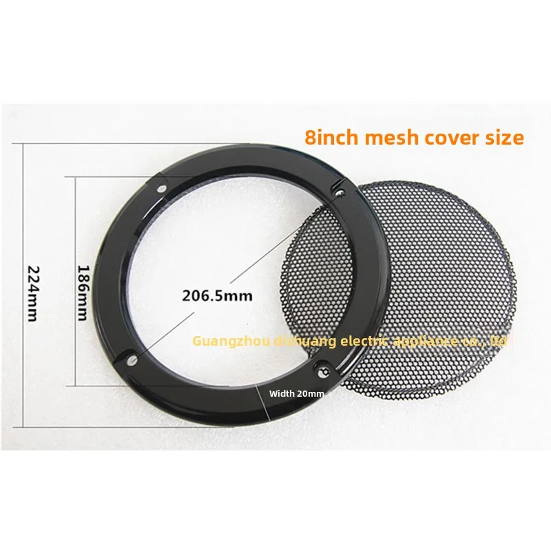 MW Audio, set van 2 luidsprekerroosters, 4"/5"/6,5"/8"/10", beschermhoes voor subwoofer met decoratieve ring voor in de auto.