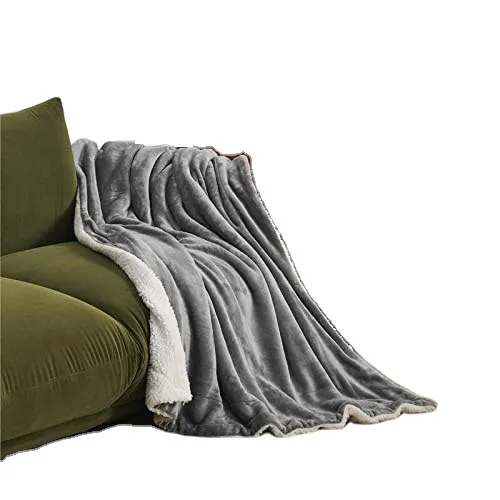 

Bed sure Sherpa Fleece Throw Blanket for Couch Dark Grey Thick Fuzzy Warm Soft Blankets and Throws for Sofa