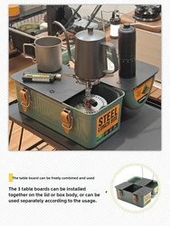 Camping Aluminum Table Board, 9.4L Lunch Box Accessories, Foldable, Coffee Box Plate, Picnic, Outdoor Tools, Hiking, for Stanley