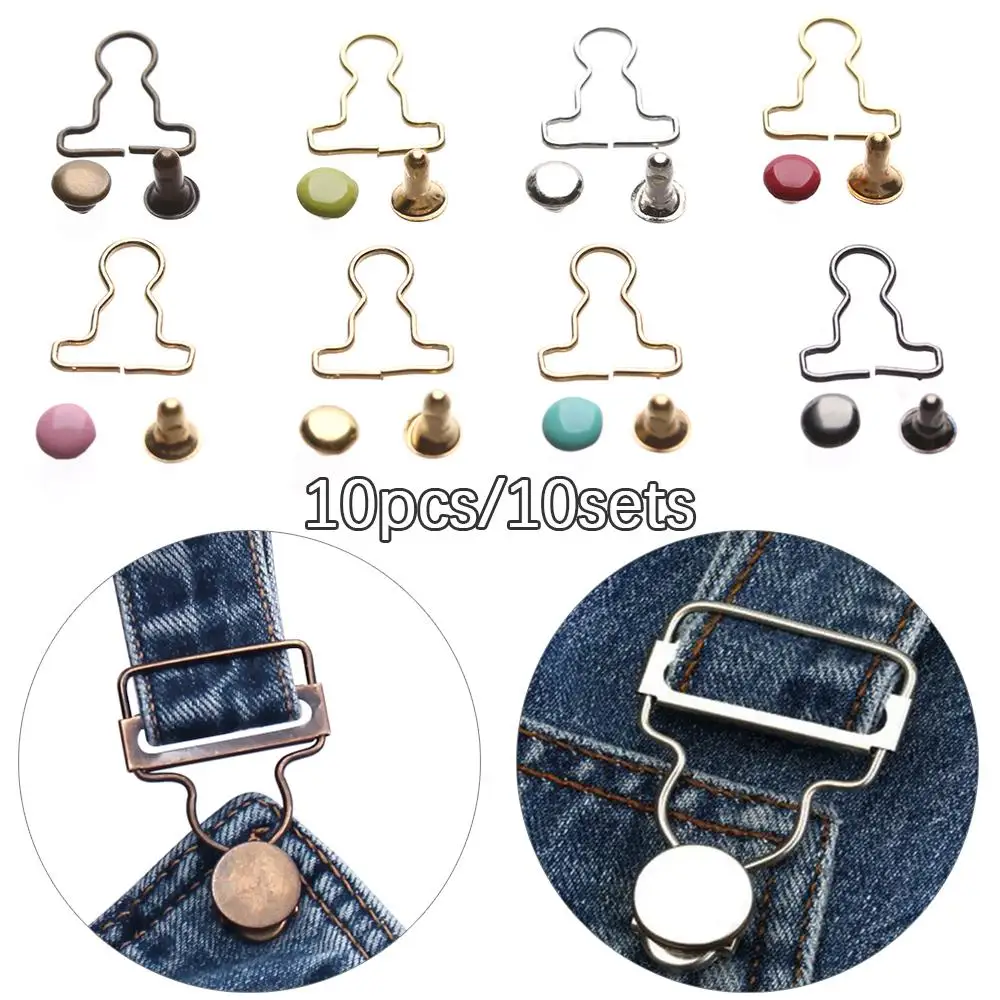 10Pcs/4Sets/10Sets Metal Dolls Buckles Hot Sale Ultra-small Belt Buttons Trousers Clothes Sewing Accessory