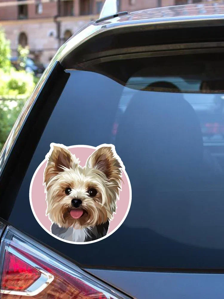 Самоклеящаяся наклейка Yorkie Dog, автомобильная наклейка, водонепроницаемые автомобильные декорации на бампер, заднее стекло, ноутбук