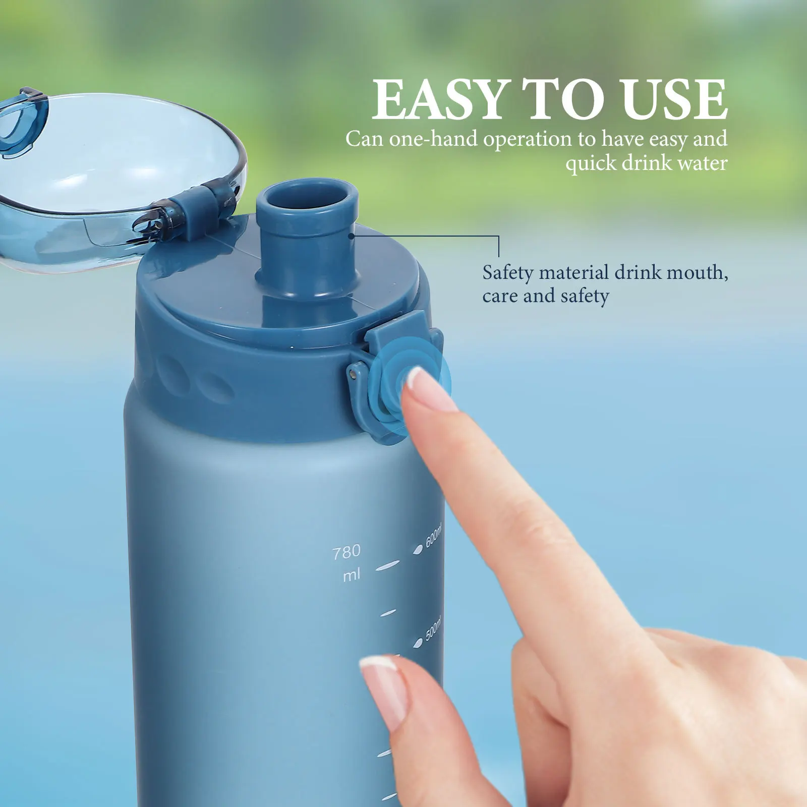 

Portable Water Bottle Insulated Cup Thickened Bpa Free Leakproof For Sports Outdoor Travel Gym Fitness Plastic