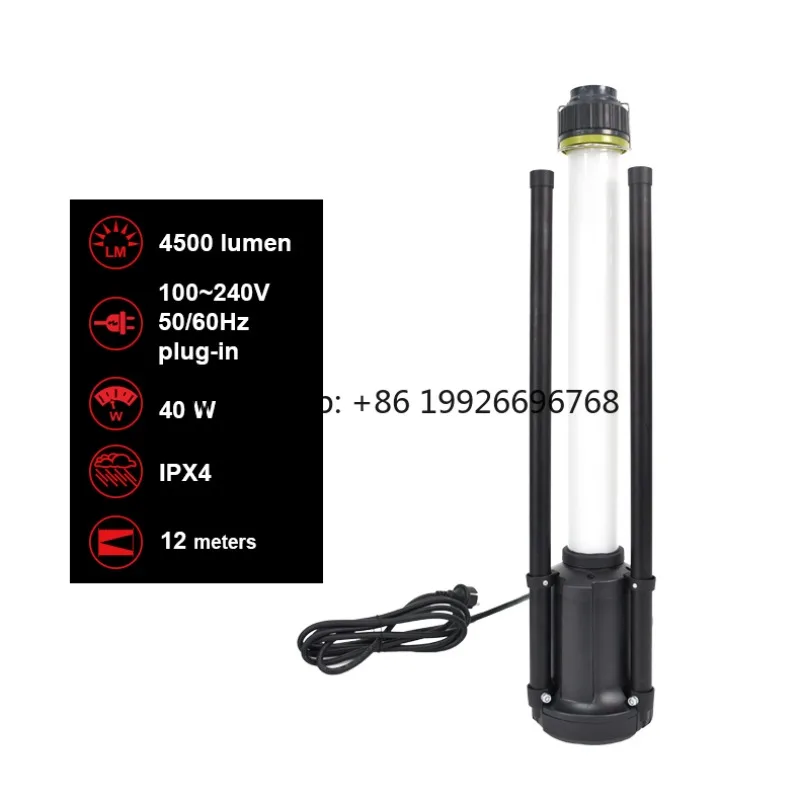 

High Strength Rechargeable LED Work Light for Construction Sites Waterproof with Convenient Tripod Stand