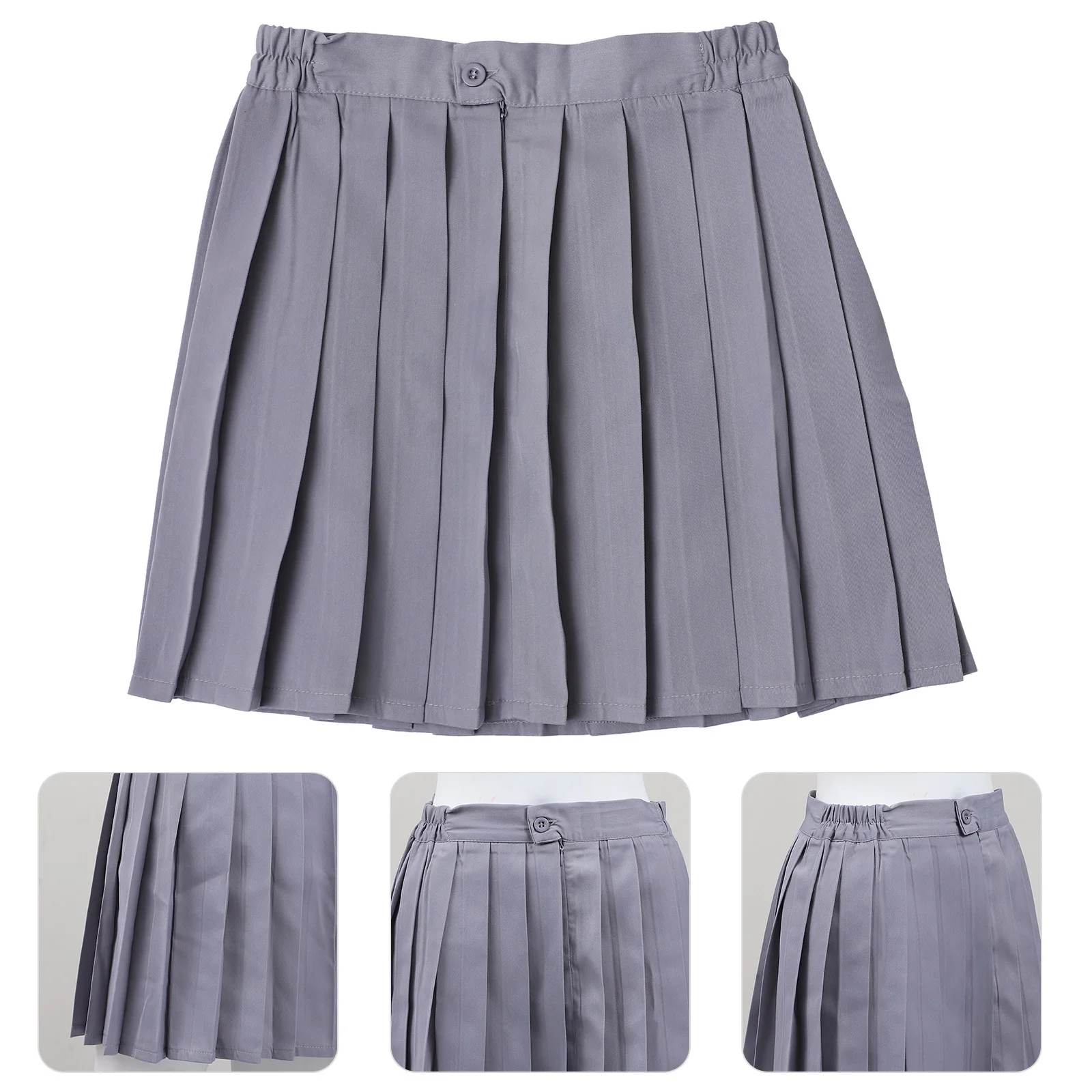 

Плиссированная юбка с высокой талией, школьная форма трапециевидной формы, студенческая юбка из спандекса для девочек, платье для выпускной вечеринки