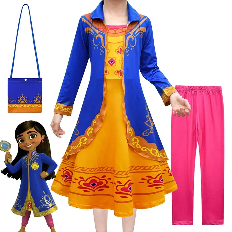 Royal detetive mira vestido princesa rapunzel fantasia festa menina trajes de halloween para criança saias carnaval cosplay anime festival