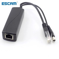 ESCAM 48V to 12V POE Splitter Connector Poe Power Adapter injector Switch for IP Camera Wifi Injector Cable Wall US/EU Plug