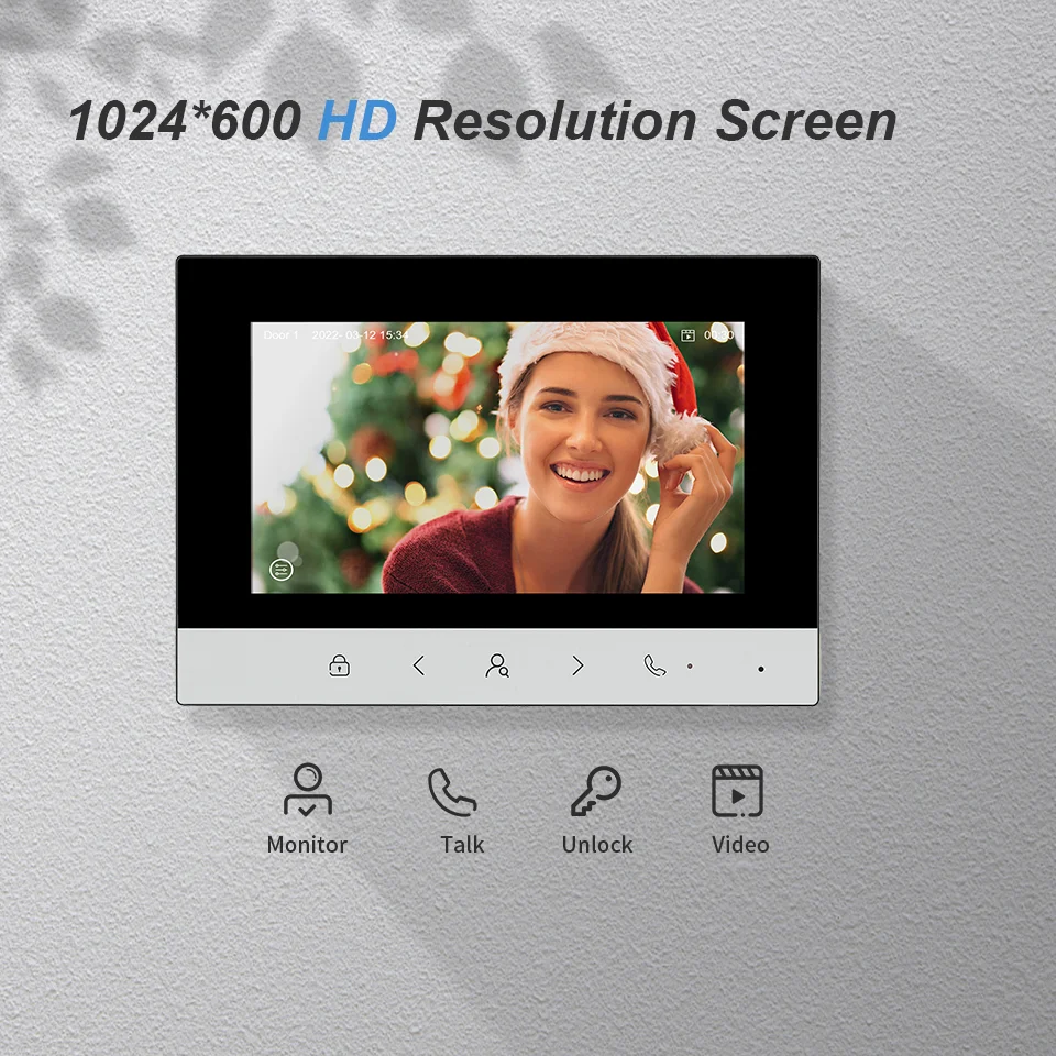 Multi-apartment video door phone intercom system 1080P 7 inch high definition wireless family villa door phone