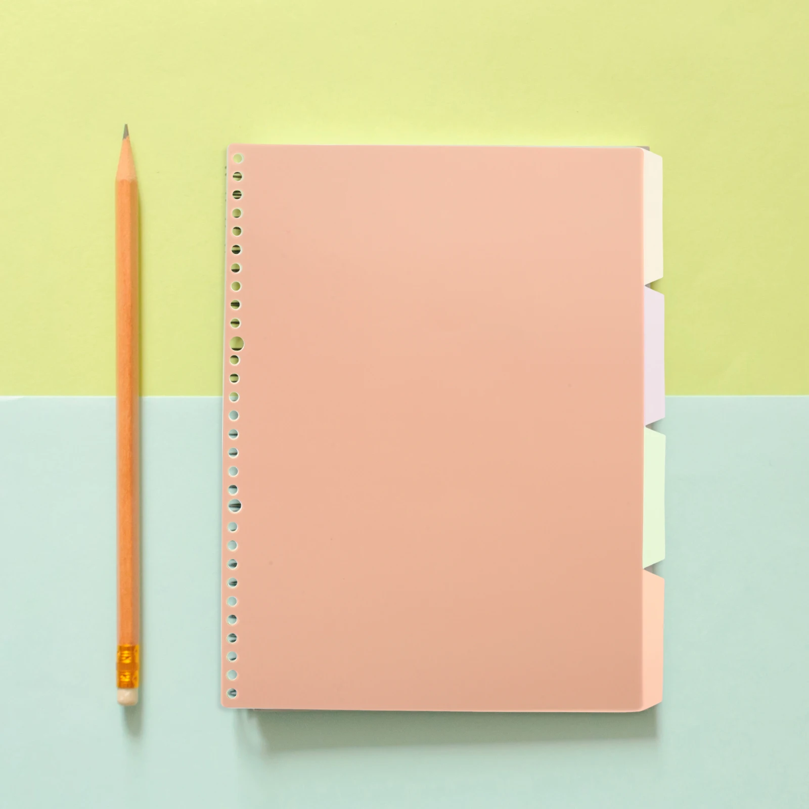 

10pcs B5 26 Hole Punch Index Dividers Page Separators Planner Tabs Notebook Markers Four Color Macaron Style Plastic