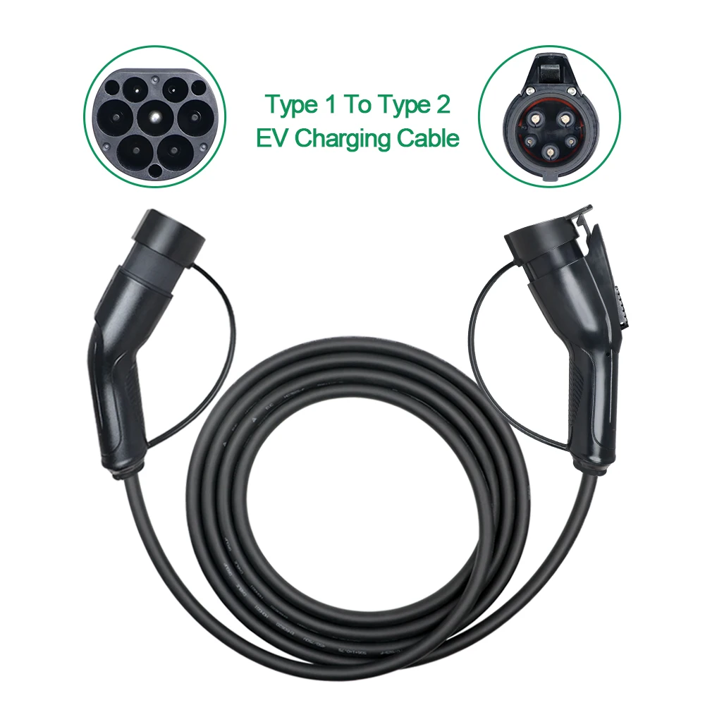 Chiefleed EV Charging Cable Type1 to Type2 16A/32A 1Phase 200V-250V 4kw 8kw Use for Type 1 Electric Vehicles Charging