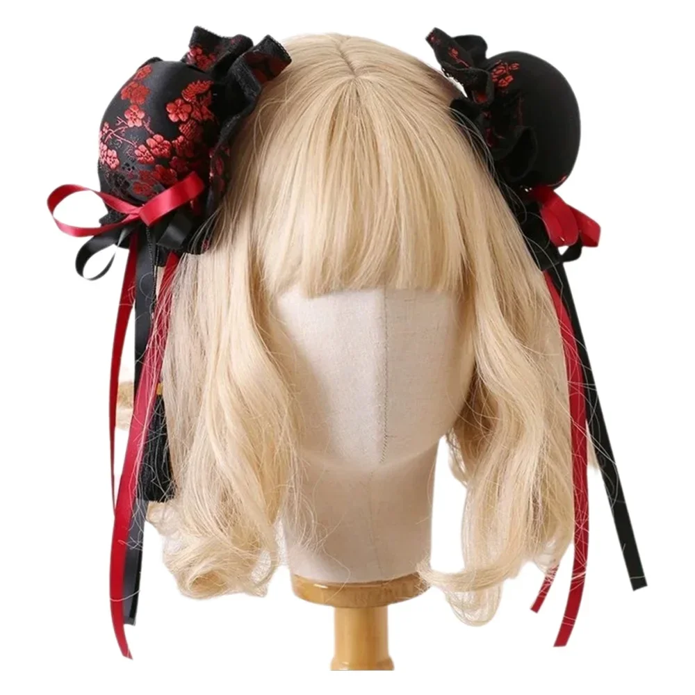 

Повязка для волос с кошачьими ушками Sweet Lolita и заколкой-бантом, заколка для волос KC с ушками животных, зажим для ушей Лолиты