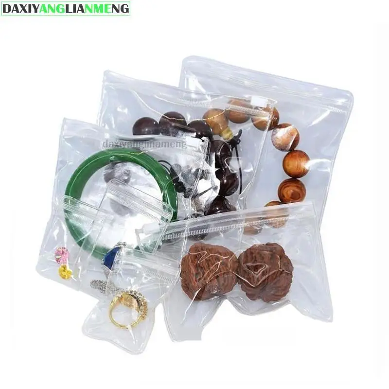 100pcs/lot 20sizes Transparent PVC Packaging Jude Earring Plastic Bags Jewelry Storage Bags Anti Oxidation Zipper Lock Bag