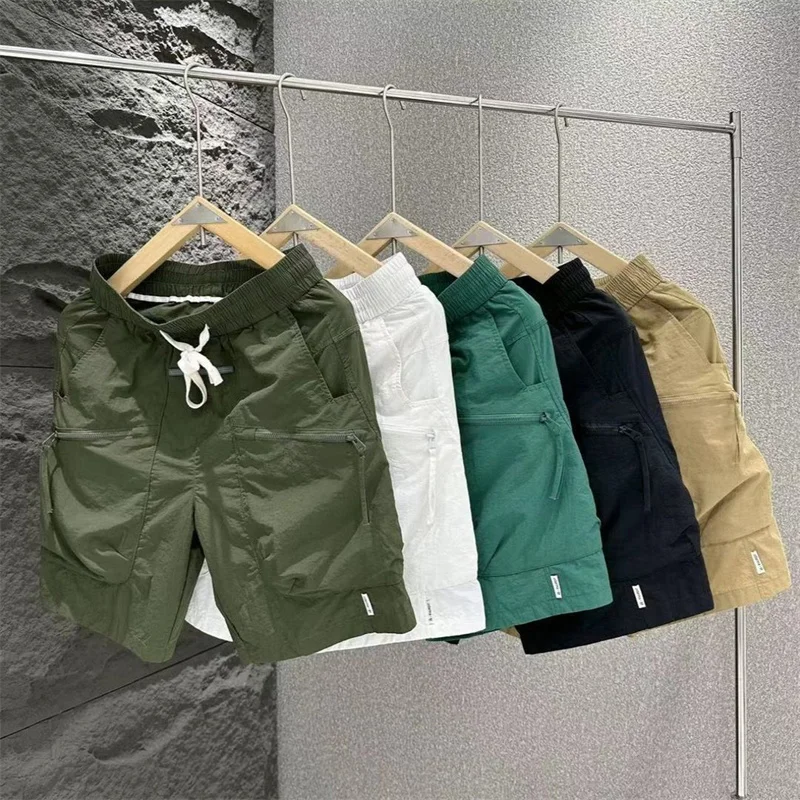 

Мужские повседневные летние рабочие брюки-капри на молнии для стройплощадки, средней длины