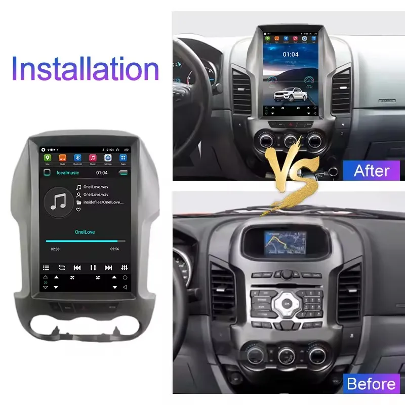 for Ford Ranger 2011-2015 F250 CARPLAY WIFI Android 13 IPS touch screen car radio player Car GPS Navigation Car stereo