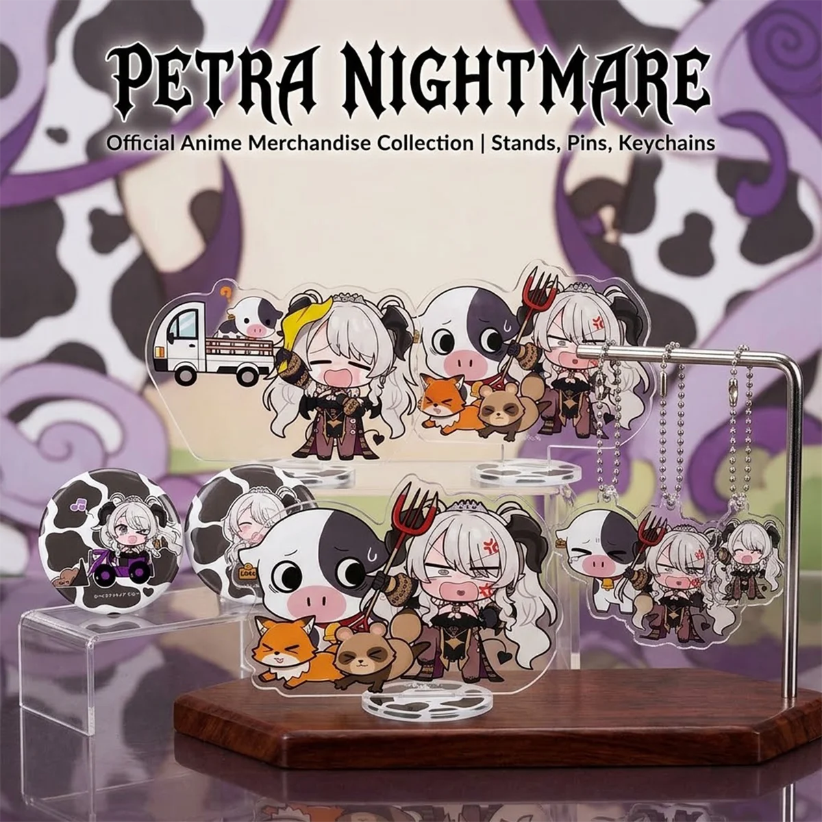 Anime Petra Nightmare 10cm Acrylic Stand Keychain Badge Set, PTN Gift, Halloween Otaku Desktop Collectible Merch