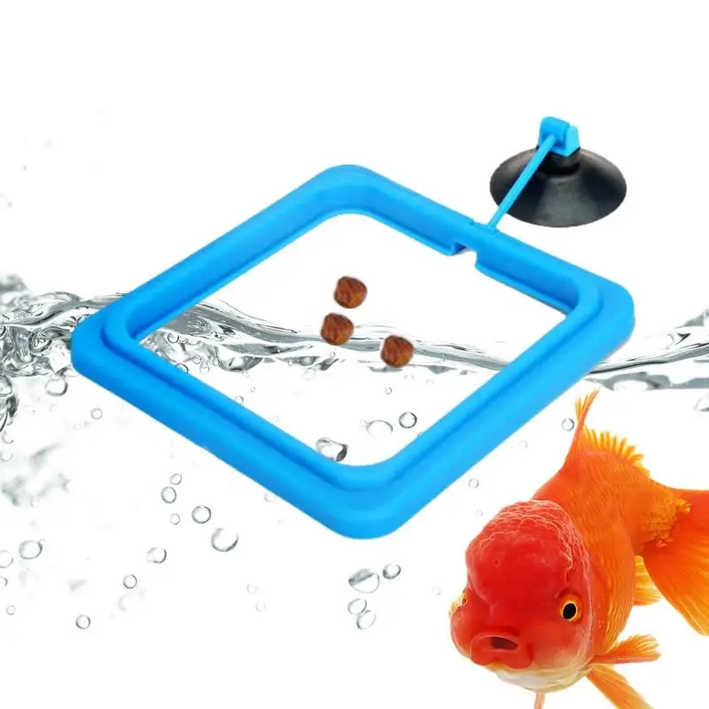 Fish Feeder Ring Floating Food Tray Pollution Free Aquarium Feeding Ring Portable Square Circle Shaped Fish Food Feeder cup