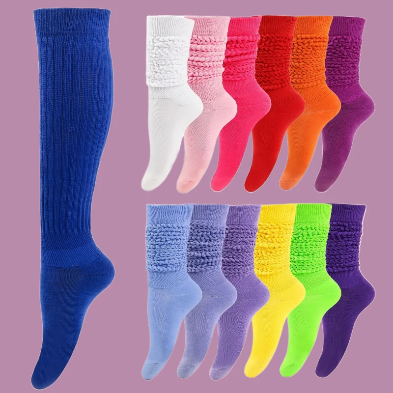 1/3 Pairs High Quality Women's Foldable Thick Thermal Knee Socks Comfortable Women's High Tube Socks Breathable Loose Socks