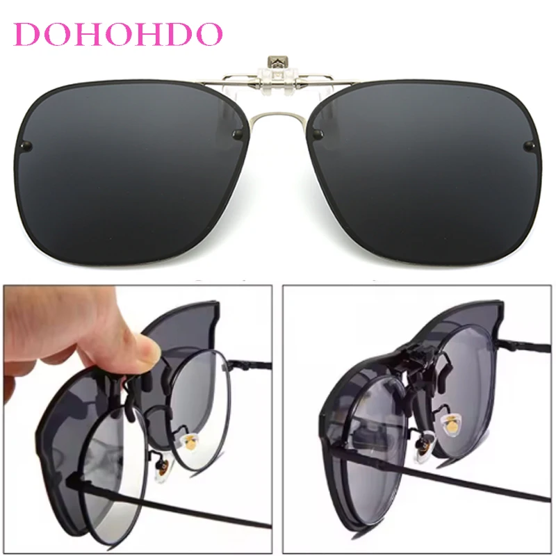 

New Fashion Metal Frame Polarized Lenses Clip On Sunglasses Men Women Night Vision Driver Anti-Glare Outdoor Female Shades UV400