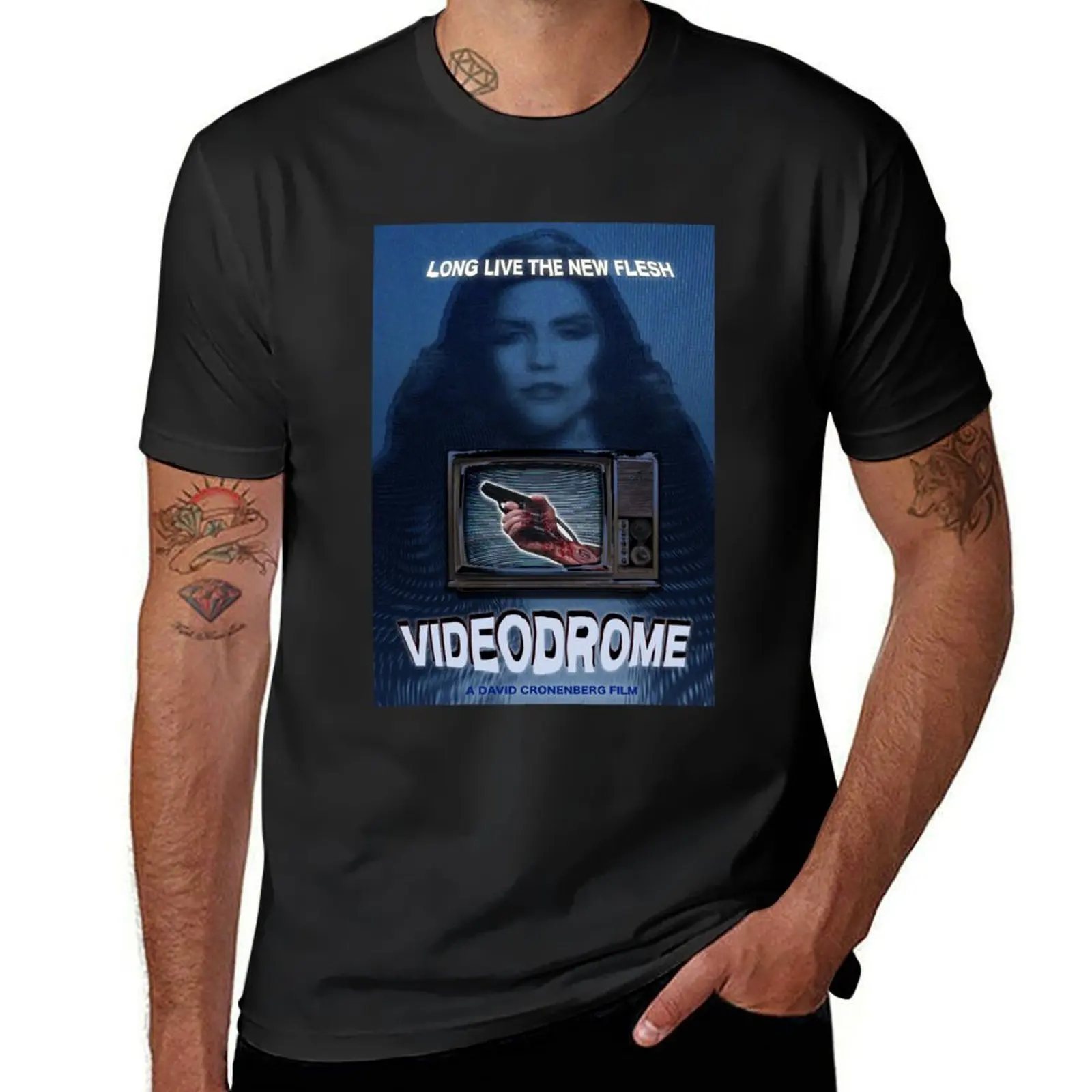 

Videodrome Fan Art T-Shirt new edition cute clothes Man t-shirt basketball graphic tees Men's cotton t-shirt