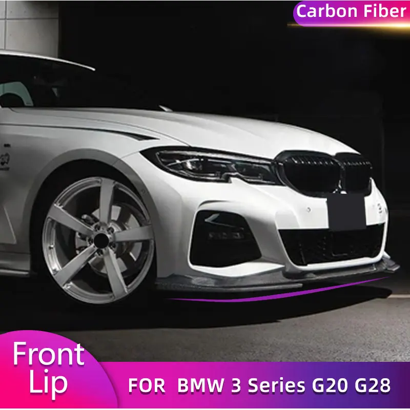 

Carbon Fiber Car Front Bumper Lip Spoiler Apron for BMW 3 Series G20 M-Sport 2020-2022 Racing Front Bumper Lip Chin Protector