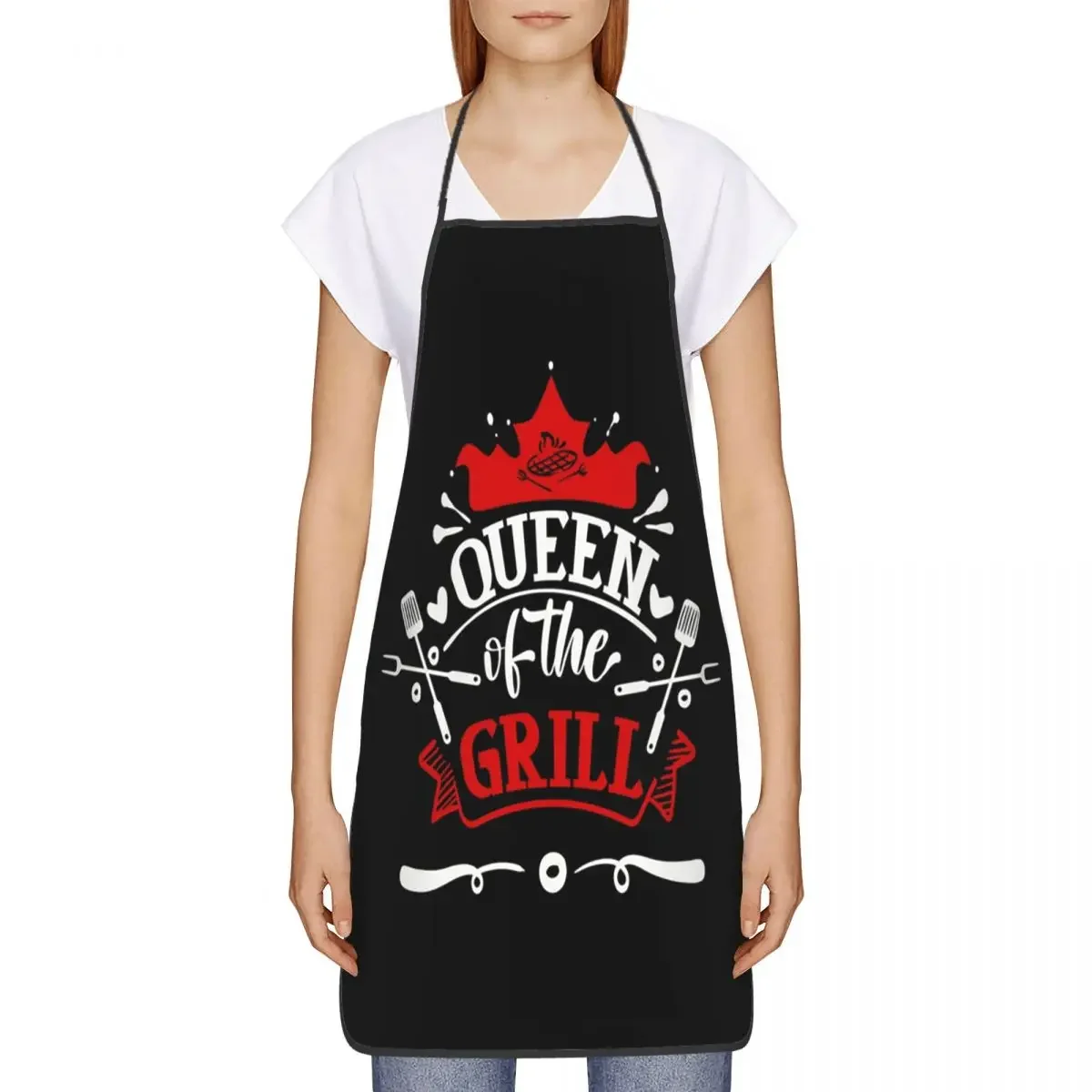 Queen Of The Grill Funny Apron Women Men Adult Unisex Kitchen Chef Bib Tablier Cuisine Cooking Baking Painting