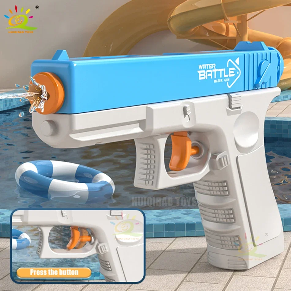 HUIQIBAO-Pistolet à eau manuel pour enfants, portable, été, plage, extérieur, garçons, tir, rafales, jouets pour enfants, jeu pour adultes