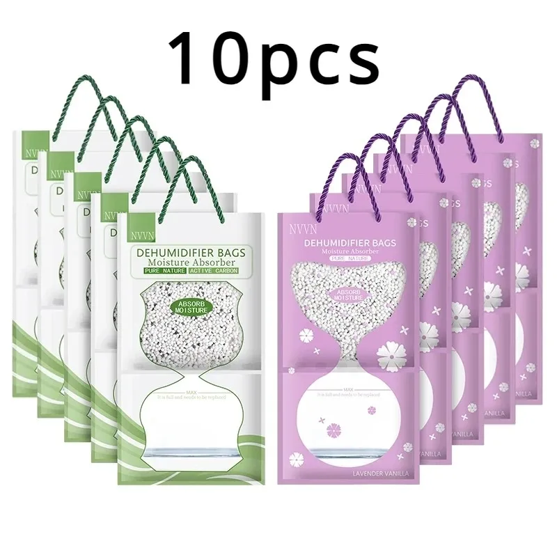 

10pcs Moisture Absorbers Portable Dehumidifiers Dry Bag Hangable Closet Indoor Desiccant Effectively Trapping Extra Moisture