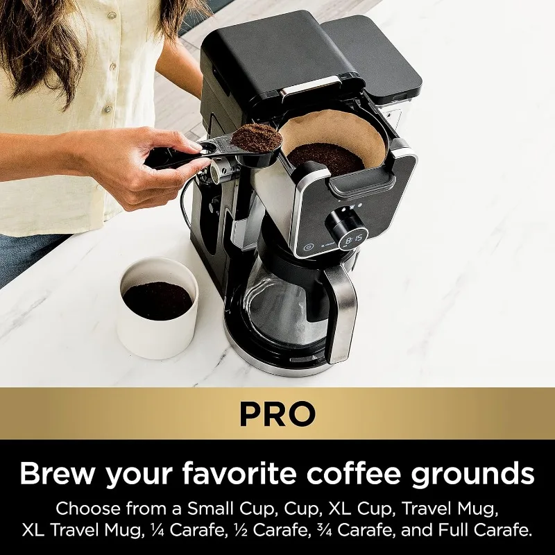 ماكينة صنع القهوة DualBrew Pro ، ماكينة صنع القهوة ، قارفان زجاجي ، خدمة واحدة ، أسباب ، متوافقة مع قرون K-Cup ، 4 أنماط ، CFP301 ، 12 كوب