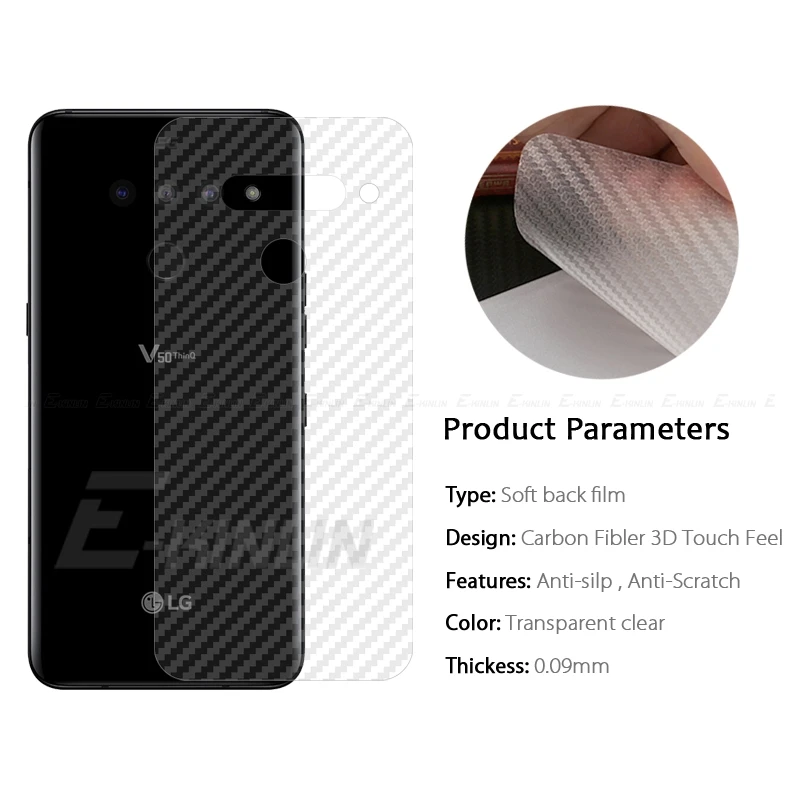 5pcs Carbon Fiber Back Cover Protective Film For LG G8X ThinQ Plus V50S V50 5G V30 V30S Plus Rear Screen Protector Not Glass