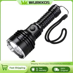 Wurkkos TS30S Pro 21700 Rechargeable Tactical Flashlight  LED USB-C 6000Lm Torch MAX 1086M Stainless Bezel Anduril 2 Power Bank