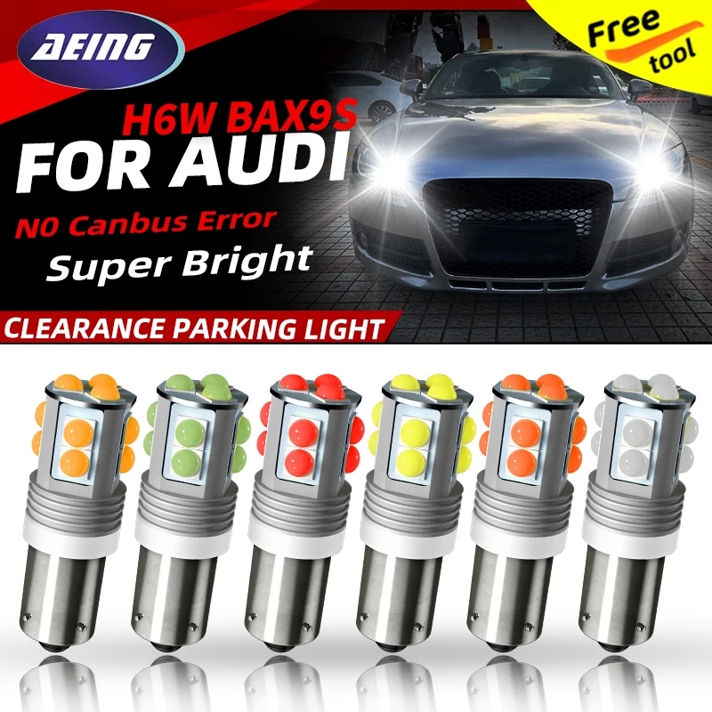 

2×H6W LED Clearance Side Marker Parking Lights Bulbs BAX9S 64132 No Error For Audi A4 B5 B6 Avant S-Line A8 D2 TT Roadster 8N 8J