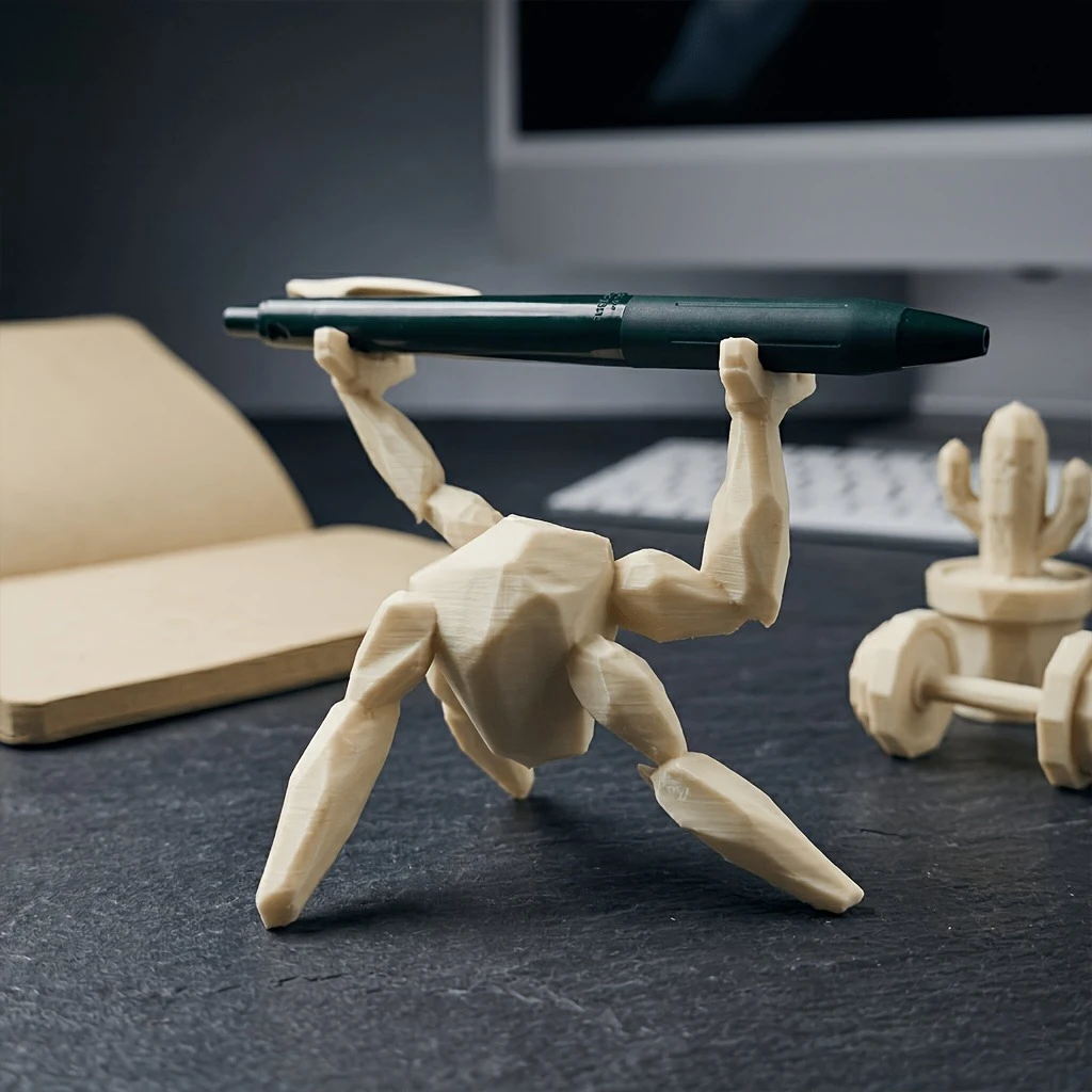 Creative Rocky Alien Pen Holder Figurine Pencil Organizer Stand Kawaii Office Stationery Storage Rack Geometric Desk Decor