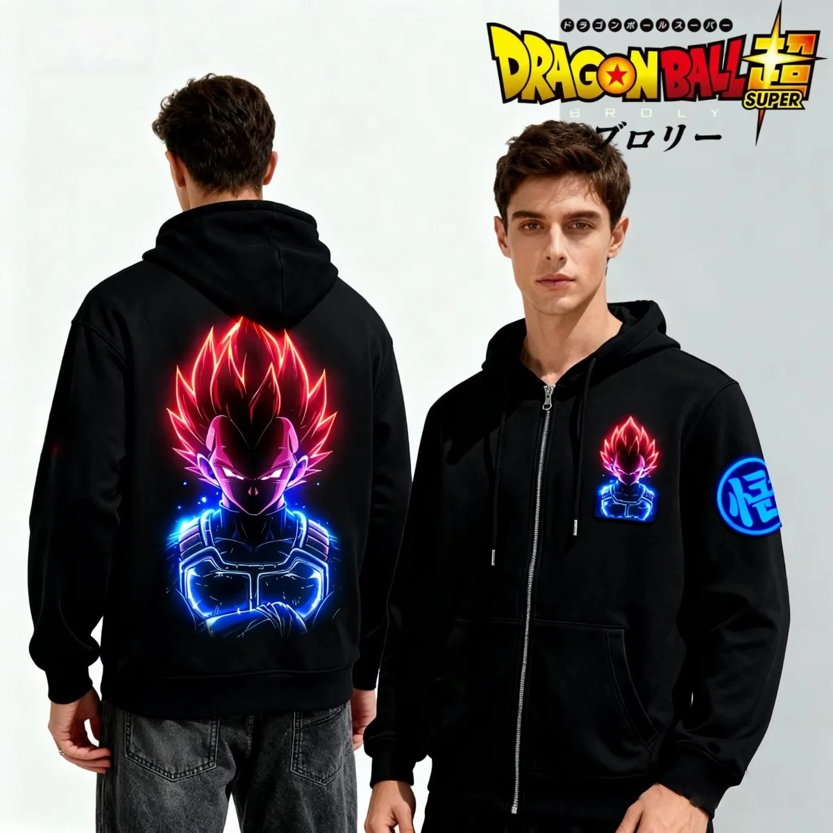 

Dragon Ball Bandai Black Anime Sweatshirt Mens Cotton Zip Up Jacket Graphic Warm Lined Hoodie for Autumn Winter Vacation Trip