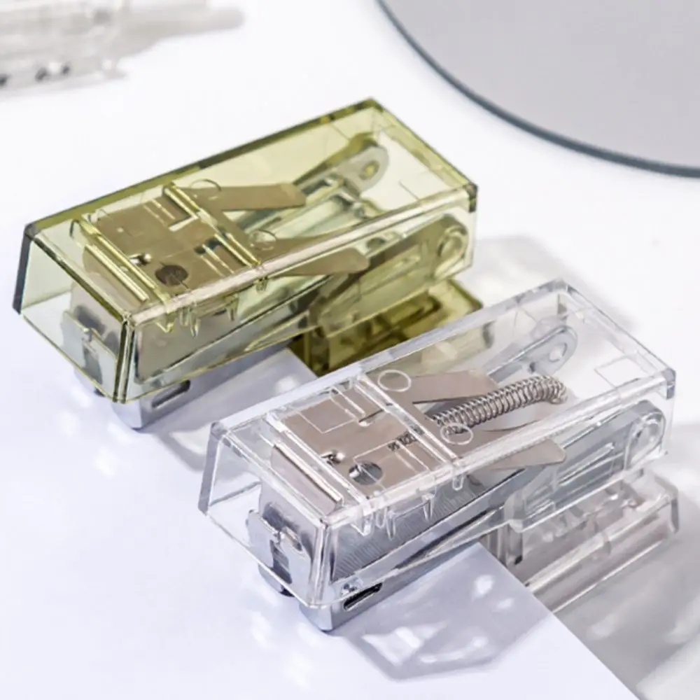 Mini Mini Stapler with 1000 Staples Transparent Office Binding Tools Portable Durable Paper Staplers School Office Supplies