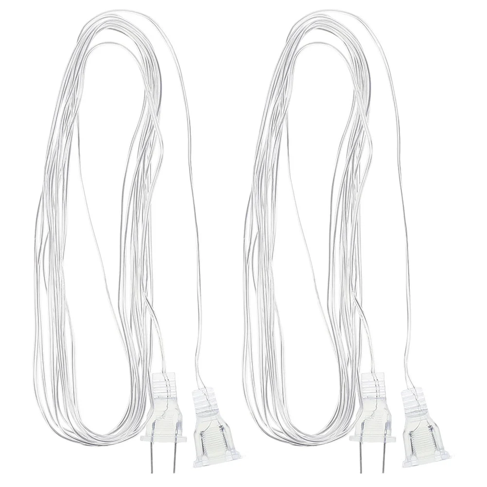 2 Pcs LED Extension Cord Curtain Lamp Cable Ice Bar Light Accessory for Plug Tool