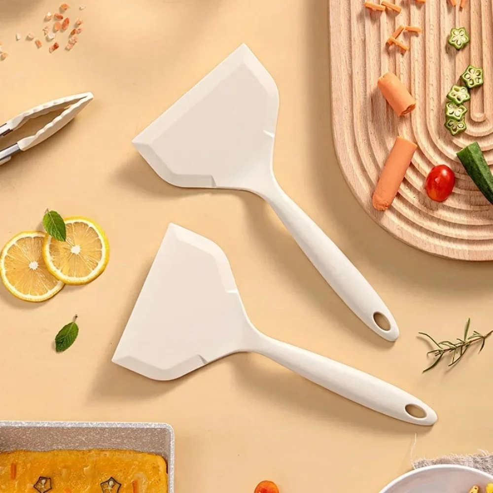 1pc Silicone Heat Resistant Spatula Kitchen Tool Household Food Grade Non-stick Frying Pan Sushi Steak Fish Pancake Baking Scoop