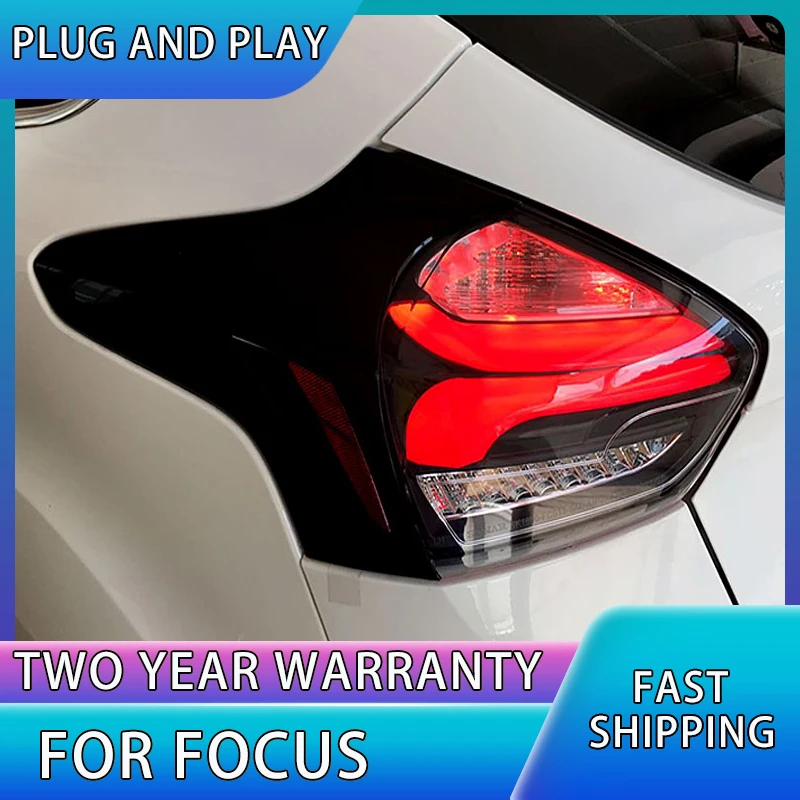 Car Accessories for Ford Focus Taillights 2015 2016 2017 2018 Focus Tail Light Rear Lamp Cover with Dynamic Turn Signal