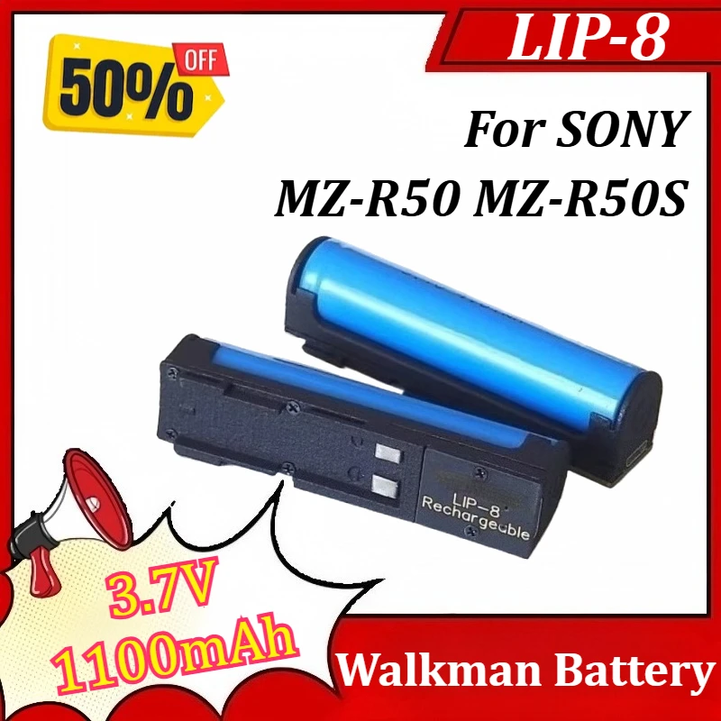 LIP-8 3.7V 1100mAh Replacement lithium battery for SONY MZ-R50 MZ-R50S 14650 Walkman Battery