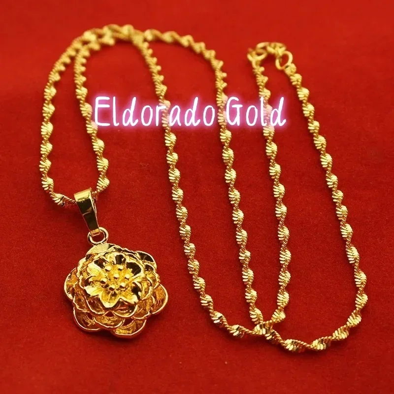 

Eldorado Gold Eldorado 2025 20259999 24K REAL Gold Necklace Women's Real Gold Necklace Pendant Gold Necklace Women's Jewelry F